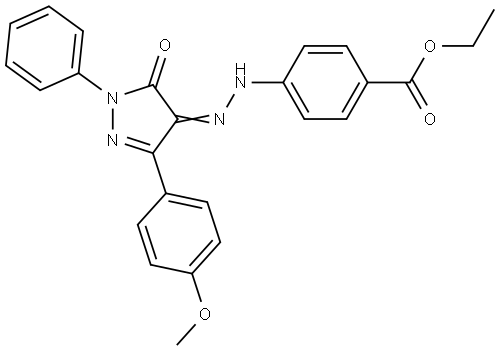 ethyl 4-[(2Z)-2-[3-(4-methoxyphenyl)-5-oxo-1-phenylpyrazol-4-ylidene]hydrazinyl]benzoate Structural