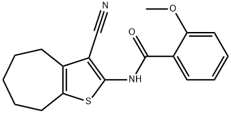 N-(3-cyano-5,6,7,8-tetrahydro-4H-cyclohepta[b]thiophen-2-yl)-2-methoxybenzamide Structural