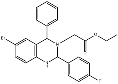 ethyl 2-[6-bromo-2-(4-fluorophenyl)-4-phenyl-2,4-dihydro-1H-quinazolin-3-yl]acetate Structural