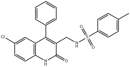 N-[(6-chloro-2-oxo-4-phenyl-1H-quinolin-3-yl)methyl]-4-methylbenzenesulfonamide Structural