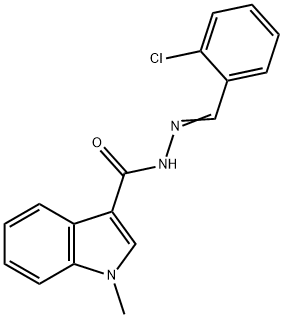 N-[(E)-(2-chlorophenyl)methylideneamino]-1-methylindole-3-carboxamide Structural