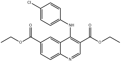 diethyl 4-(4-chloroanilino)quinoline-3,6-dicarboxylate Structural