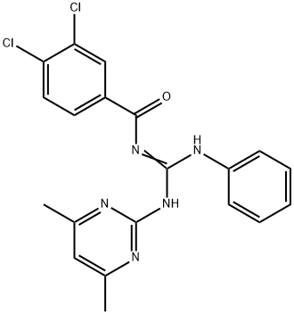 N-[anilino-[(4,6-dimethylpyrimidin-2-yl)amino]methylidene]-3,4-dichlorobenzamide Structural