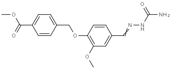 methyl 4-[[4-[(E)-(carbamoylhydrazinylidene)methyl]-2-methoxyphenoxy]methyl]benzoate Structural