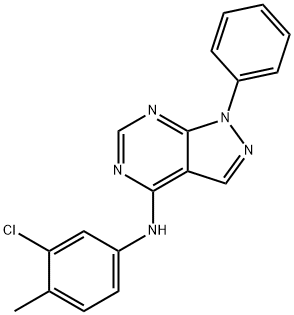 N-(3-chloro-4-methylphenyl)-1-phenylpyrazolo[3,4-d]pyrimidin-4-amine Structural