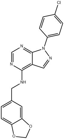 N-(1,3-benzodioxol-5-ylmethyl)-1-(4-chlorophenyl)pyrazolo[3,4-d]pyrimidin-4-amine Structural