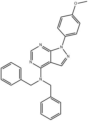 N,N-dibenzyl-1-(4-methoxyphenyl)pyrazolo[3,4-d]pyrimidin-4-amine Structural