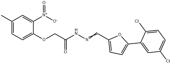 N-[(Z)-[5-(2,5-dichlorophenyl)furan-2-yl]methylideneamino]-2-(4-methyl-2-nitrophenoxy)acetamide Structural