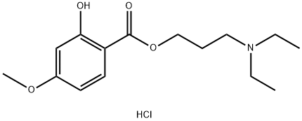 diethyl-[3-(2-hydroxy-4-methoxybenzoyl)oxypropyl]azanium chloride Structural