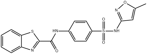 N-[4-[(5-methyl-1,2-oxazol-3-yl)sulfamoyl]phenyl]-1,3-benzothiazole-2-carboxamide Structural