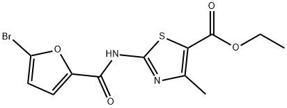 ethyl 2-[(5-bromofuran-2-carbonyl)amino]-4-methyl-1,3-thiazole-5-carboxylate Structural
