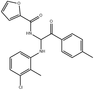 N-[1-(3-chloro-2-methylanilino)-2-(4-methylphenyl)-2-oxoethyl]furan-2-carboxamide Structural
