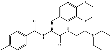 N-[(Z)-3-[2-(diethylamino)ethylamino]-1-(3,4-dimethoxyphenyl)-3-oxoprop-1-en-2-yl]-4-methylbenzamide Structural