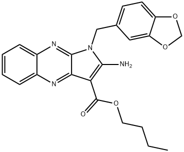 butyl 2-amino-1-(1,3-benzodioxol-5-ylmethyl)pyrrolo[3,2-b]quinoxaline-3-carboxylate Structural