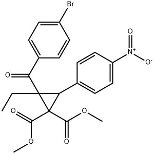 dimethyl 2-(4-bromobenzoyl)-2-ethyl-3-(4-nitrophenyl)cyclopropane-1,1-dicarboxylate Structural