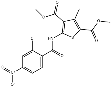 dimethyl 5-[(2-chloro-4-nitrobenzoyl)amino]-3-methylthiophene-2,4-dicarboxylate Structural