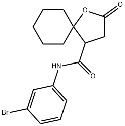 N-(3-bromophenyl)-2-oxo-1-oxaspiro[4.5]decane-4-carboxamide Structural