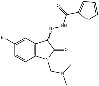 N-[(Z)-[5-bromo-1-[(dimethylamino)methyl]-2-oxoindol-3-ylidene]amino]furan-2-carboxamide Structural