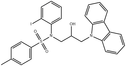 N-(3-carbazol-9-yl-2-hydroxypropyl)-N-(2-iodophenyl)-4-methylbenzenesulfonamide Structural