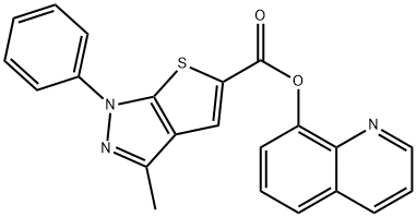 quinolin-8-yl 3-methyl-1-phenylthieno[2,3-c]pyrazole-5-carboxylate Structural