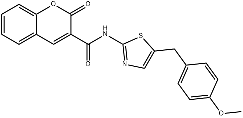 N-[5-[(4-methoxyphenyl)methyl]-1,3-thiazol-2-yl]-2-oxochromene-3-carboxamide Structural