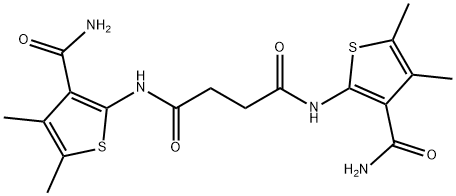 N,N'-bis(3-carbamoyl-4,5-dimethylthiophen-2-yl)butanediamide Structural