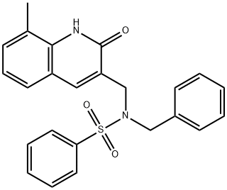 N-benzyl-N-[(8-methyl-2-oxo-1H-quinolin-3-yl)methyl]benzenesulfonamide Structural