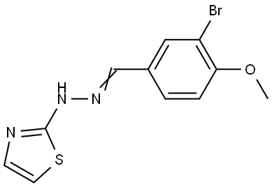 N-[(Z)-(3-bromo-4-methoxyphenyl)methylideneamino]-1,3-thiazol-2-amine Structural