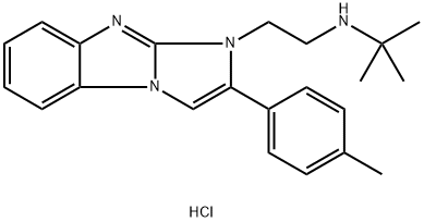 tert-butyl-[2-[2-(4-methylphenyl)-4H-imidazo[1,2-a]benzimidazol-9-ium-3-yl]ethyl]azanium dichloride Structural