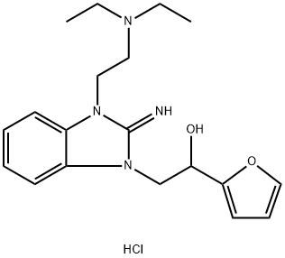 diethyl-[2-[3-[2-(furan-2-yl)-2-hydroxyethyl]-2-iminobenzimidazol-1-yl]ethyl]azanium chloride Structural