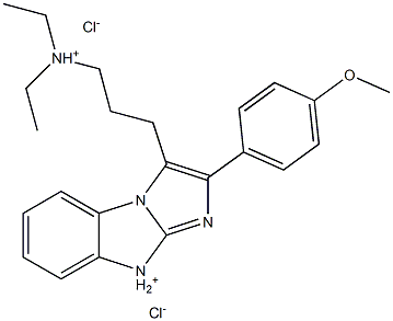 diethyl-[3-[2-(4-methoxyphenyl)-4H-imidazo[1,2-a]benzimidazol-9-ium-3-yl]propyl]azanium dichloride Structural