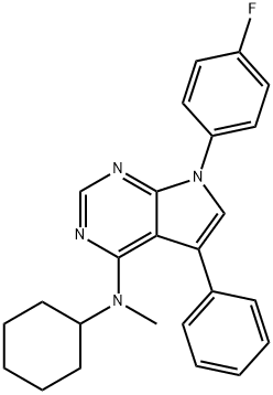 N-cyclohexyl-7-(4-fluorophenyl)-N-methyl-5-phenylpyrrolo[2,3-d]pyrimidin-4-amine Structural
