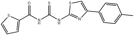 N-[[4-(4-methylphenyl)-1,3-thiazol-2-yl]carbamothioyl]thiophene-2-carboxamide Structural