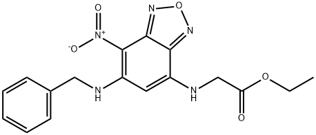 ethyl 2-[[5-(benzylamino)-4-nitro-2,1,3-benzoxadiazol-7-yl]amino]acetate Structural