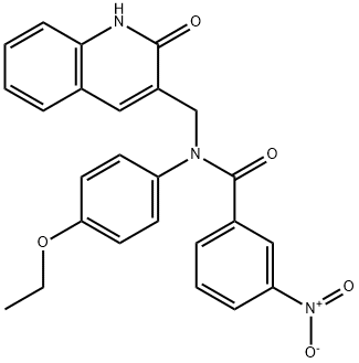 N-(4-ethoxyphenyl)-3-nitro-N-[(2-oxo-1H-quinolin-3-yl)methyl]benzamide Structural