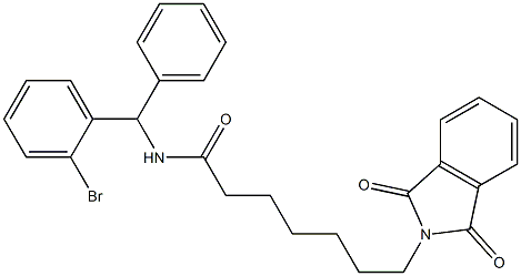 N-[(2-bromophenyl)-phenylmethyl]-7-(1,3-dioxoisoindol-2-yl)heptanamide Structural