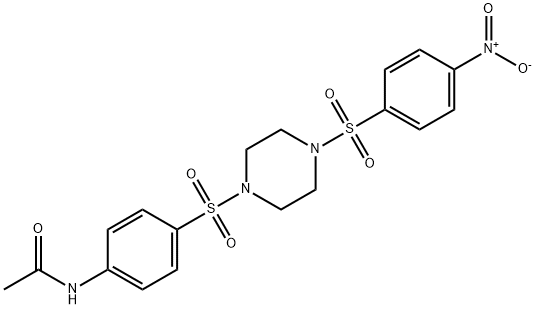 N-[4-[4-(4-nitrophenyl)sulfonylpiperazin-1-yl]sulfonylphenyl]acetamide Structural