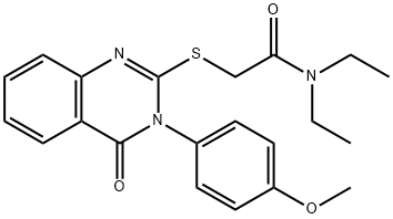 N,N-diethyl-2-[3-(4-methoxyphenyl)-4-oxoquinazolin-2-yl]sulfanylacetamide Structural