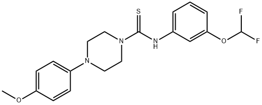 N-[3-(difluoromethoxy)phenyl]-4-(4-methoxyphenyl)piperazine-1-carbothioamide Structural