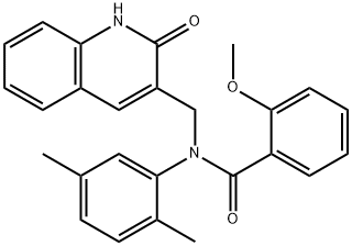 N-(2,5-dimethylphenyl)-2-methoxy-N-[(2-oxo-1H-quinolin-3-yl)methyl]benzamide Structural