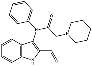 N-(2-formyl-1H-indol-3-yl)-N-phenyl-2-piperidin-1-ylacetamide Structural