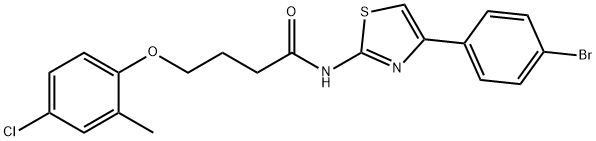 N-[4-(4-bromophenyl)-1,3-thiazol-2-yl]-4-(4-chloro-2-methylphenoxy)butanamide Structural