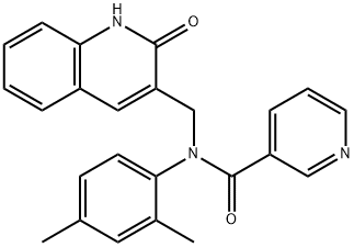 N-(2,4-dimethylphenyl)-N-[(2-oxo-1H-quinolin-3-yl)methyl]pyridine-3-carboxamide Structural