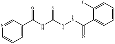 N-[[(2-fluorobenzoyl)amino]carbamothioyl]pyridine-3-carboxamide Structural