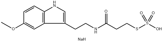 sodium 5-methoxy-3-[2-(3-sulfonatosulfanylpropanoylamino)ethyl]-1H-indole Structural