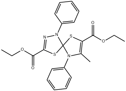 diethyl 8-methyl-4,9-diphenyl-1,6-dithia-3,4,9-triazaspiro[4.4]nona-2,7-diene-2,7-dicarboxylate Structural