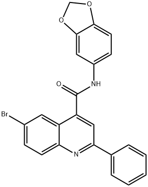 N-(1,3-benzodioxol-5-yl)-6-bromo-2-phenylquinoline-4-carboxamide Structural