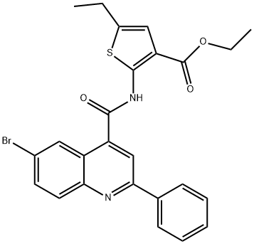 ethyl 2-[(6-bromo-2-phenylquinoline-4-carbonyl)amino]-5-ethylthiophene-3-carboxylate Structural