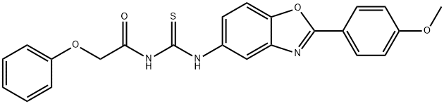 N-[[2-(4-methoxyphenyl)-1,3-benzoxazol-5-yl]carbamothioyl]-2-phenoxyacetamide Structural