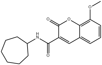 N-cycloheptyl-8-methoxy-2-oxochromene-3-carboxamide Structural